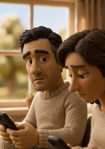 AI Claymation Story Ad on Couple Connection, frame 2